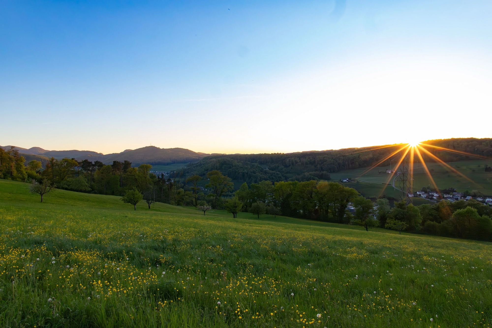 Landschaft im Abendlicht, Beispiel für die PXEL-Bildsprache