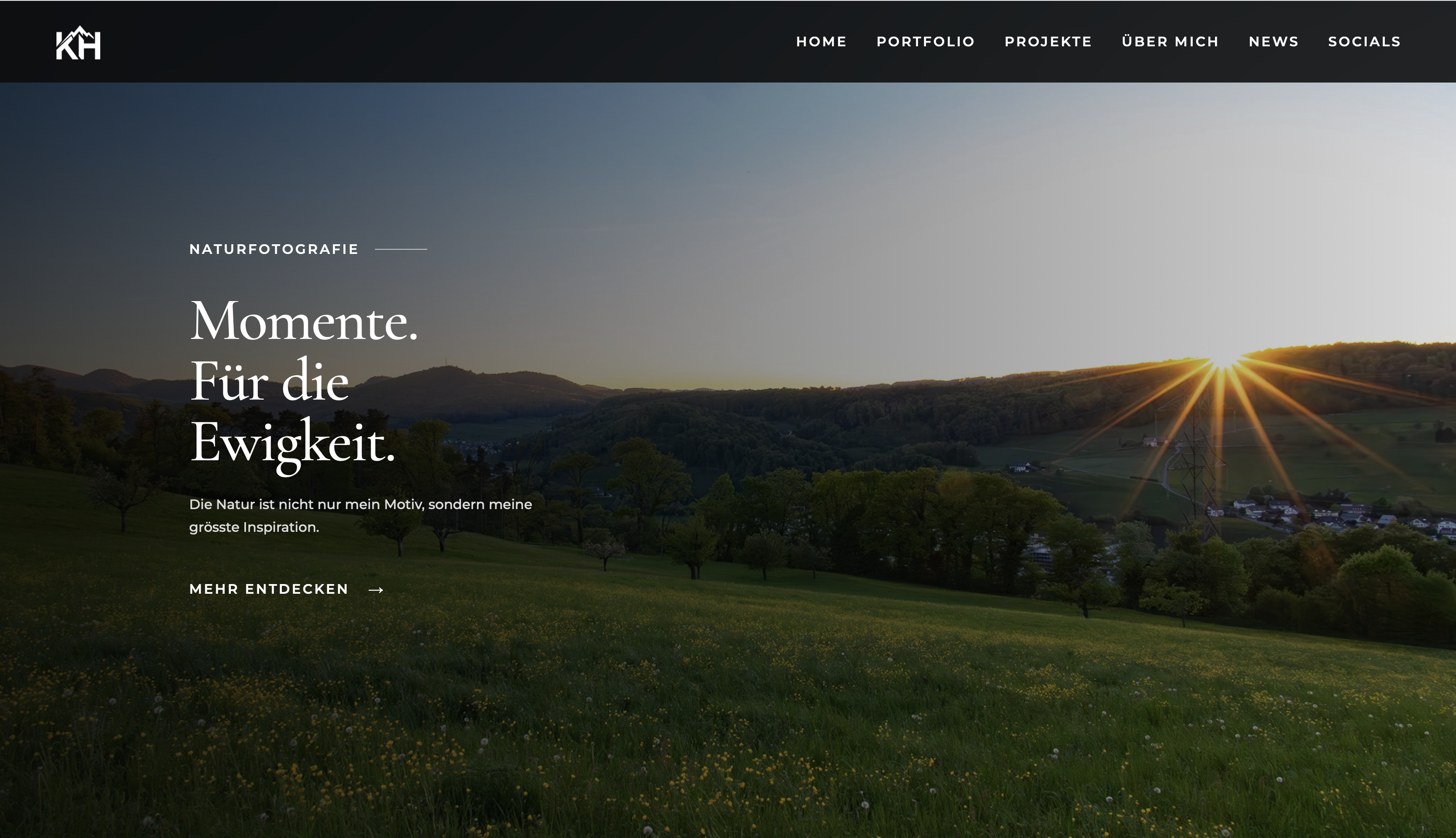 Webseite für einen Naturfotografen, gestaltet von PXEL